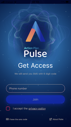 Screenshot displaying Action Plan Pulse's login form