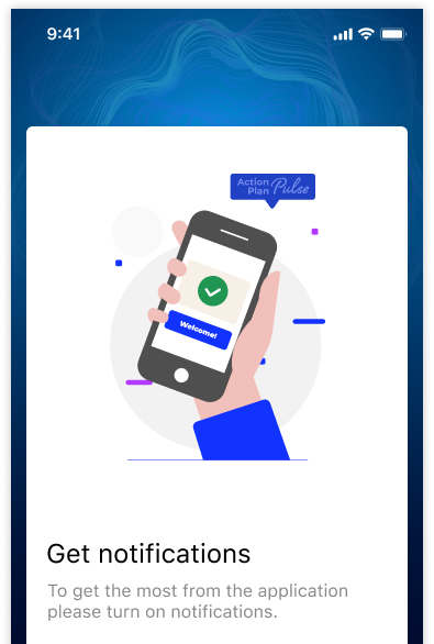 Pulse app screenshot welcome