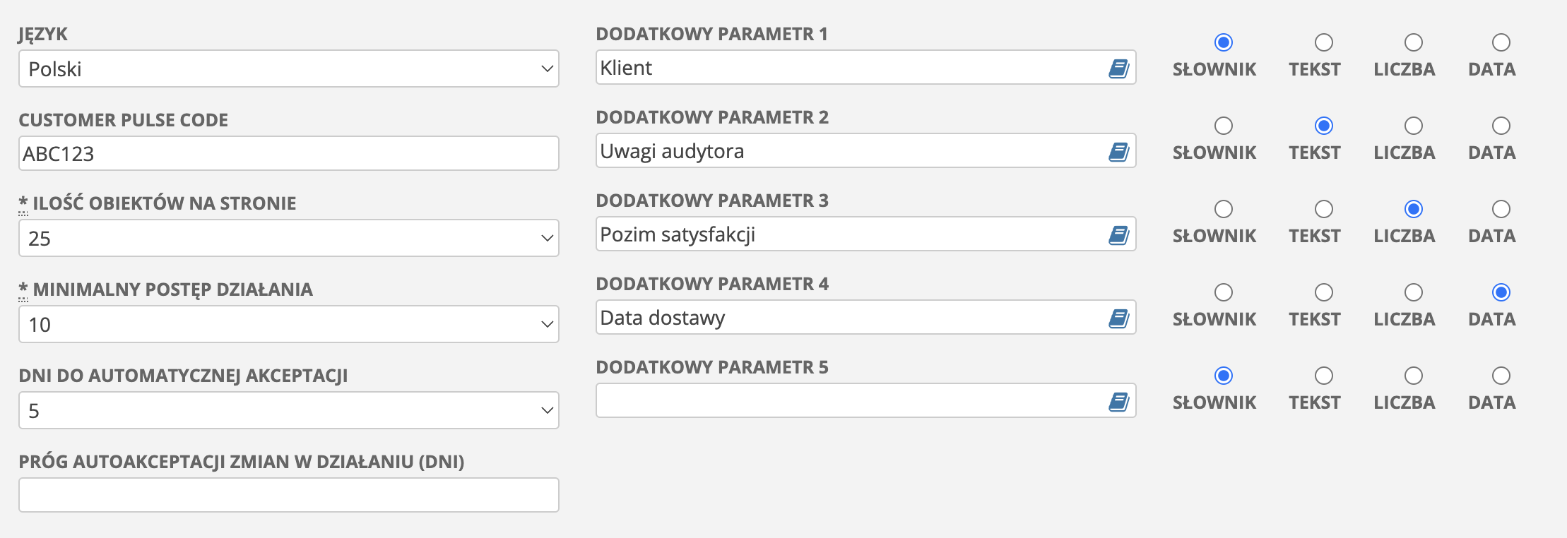 Organisation settings form